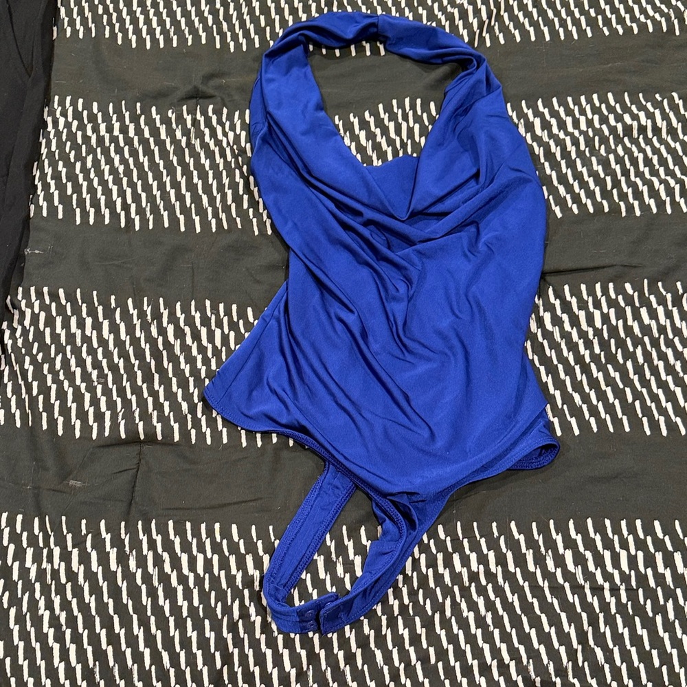 Vibrant Blue Halter Bodysuit